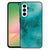 Samsung Galaxy A57 Backcover Hoesje Painting Blue Voorkant met achterkant in oceaanblauw patroon.