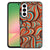 Samsung Galaxy A57 Back Cover Retro golvende lijnen vintage patroon vooraanzicht.