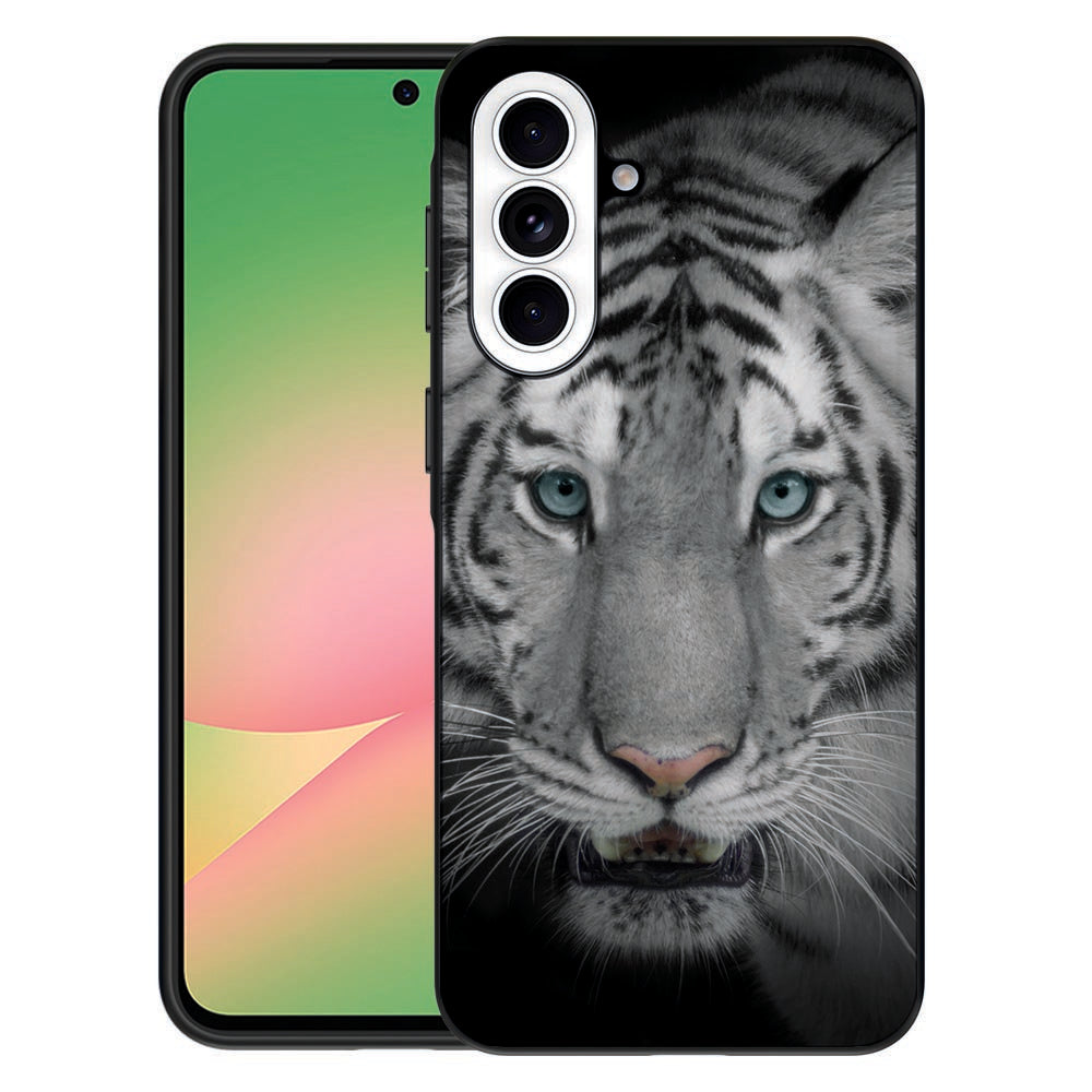 Samsung Galaxy A57 Beschermhoes Tijger tijgerprint back cover vooraanzicht.