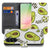 Samsung Galaxy A57 Book Case Avocado Singing Groen Voor- en achteraanzicht.