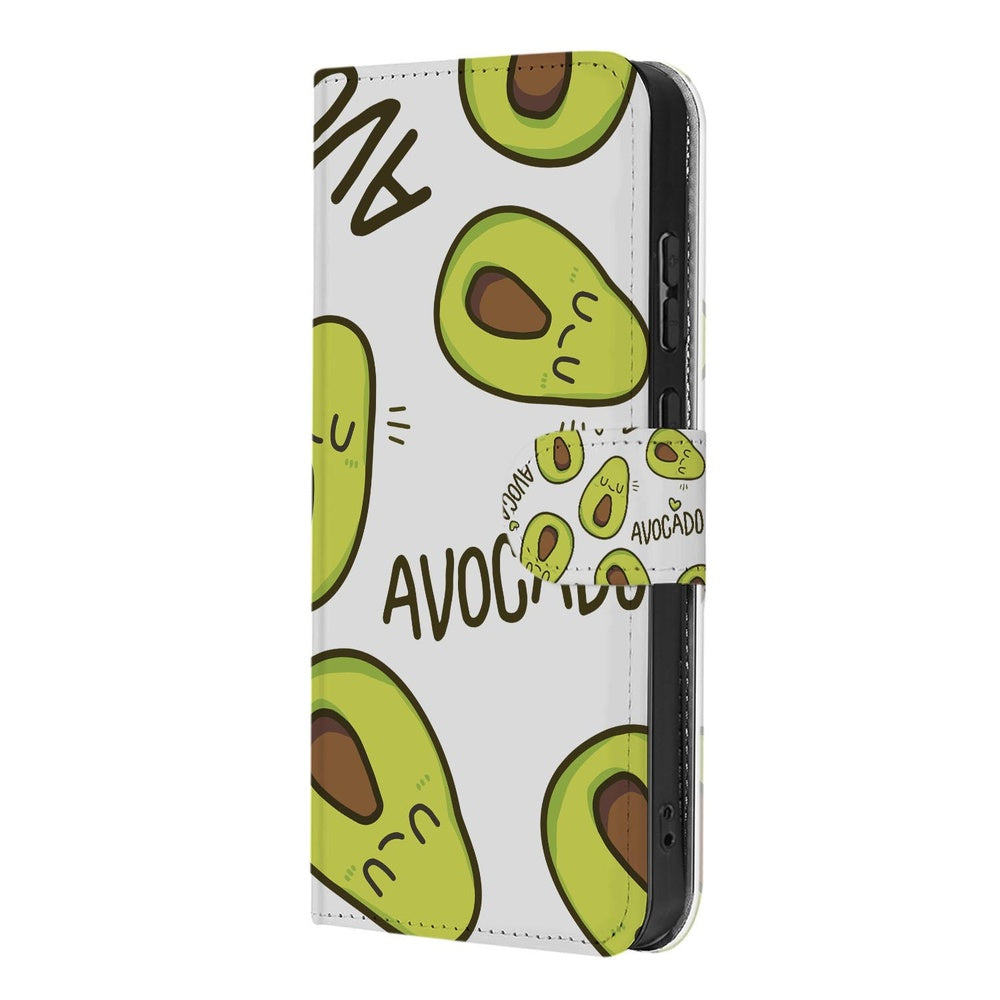 Samsung Galaxy A57 Book Case Avocado Singing Groen Voor- en achteraanzicht.