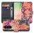 Samsung Galaxy A57 Book Case Bosje Bloemen Vooraanzicht met bloemenprint en kaartvak.