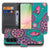 Samsung Galaxy A57 Book Case Hoesje Met Pasjes Cirkels en Vlinders Voor- en achteraanzicht Design met cirkels en vlinders.