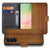 Samsung Galaxy A57 Bookcase Hoesje Donker Hout Vooraanzicht Achteraanzicht.