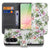 Samsung Galaxy A57 Telefoonhoesje Flamingo Palms Voor- en achteraanzicht met flamingoprints en palmbladeren.