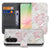 Samsung Galaxy A57 Book Case Hoesje Lovely Flowers Roze Wit Voor- en achteraanzicht met bloemenmotief.