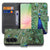Samsung Galaxy A57 Bookcase Hoesje Pauwprint Voor- en achteraanzicht met kleurrijk pauwpatroon.