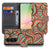 Samsung Galaxy A57 Book Case Hoesje Retro Voor- en achteraanzicht Retro patroon in warm cognac turquoise en bruin.