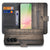 Samsung Galaxy A57 Bookcase Hoesje Steigerhout Design Binnenkant opengeklapt met kaarten.