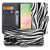 Samsung Galaxy A57 Portemonnee Hoesje Zebra-Print Voor- en Achteraanzicht.