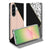 Samsung Galaxy A57 Book Wallet Case Black Pink Shapes, boekcase, zwart roze vormen, vooraanzicht.