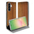 Samsung Galaxy A57 Flip Style Cover Donker Hout Vooraanzicht.