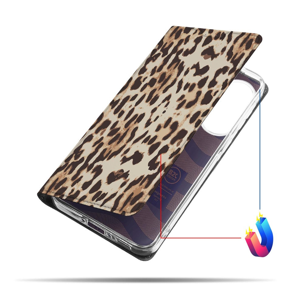 Samsung Galaxy A57 Book Wallet Case Leopard Vooraanzicht.