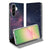 Samsung Galaxy A57 Book Case Stars detail aanzicht met sterrennevel design en telefoon in open stand.