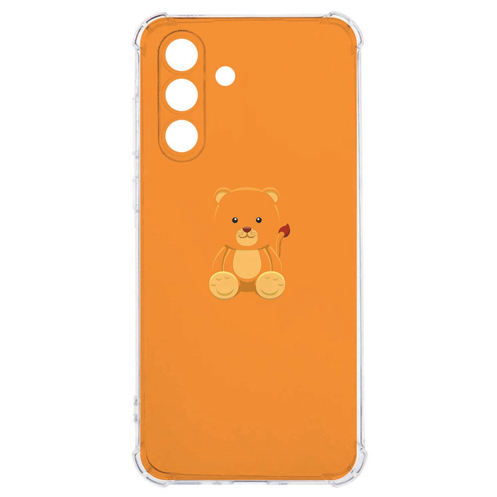 Samsung Galaxy A57 Softcase TPU Baby Beer Valbestendig Oranje Aanzicht.