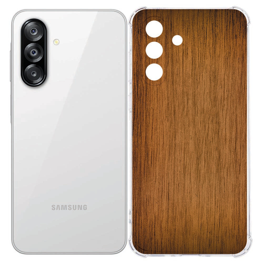 Samsung Galaxy A57 TPU Siliconen Hoesje Donker Hout Antishock