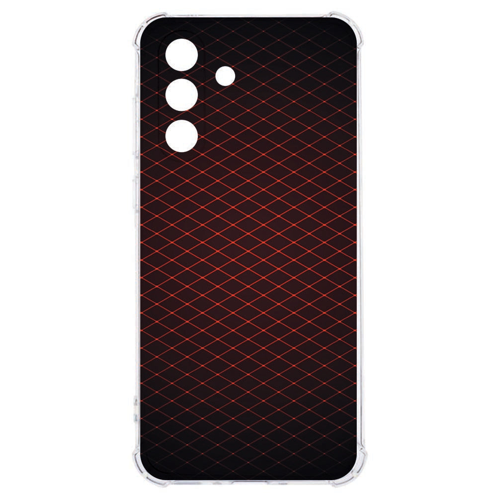 Samsung Galaxy A57 Flexibele back cover Geruit Rood Valbestendig achterkant met geruit patroon.