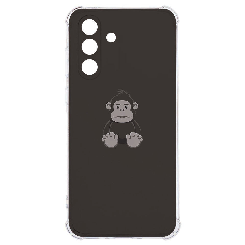 Samsung Galaxy A57 Softcase Gorilla Antishock Gorilla illustratie bruin achterkant.
