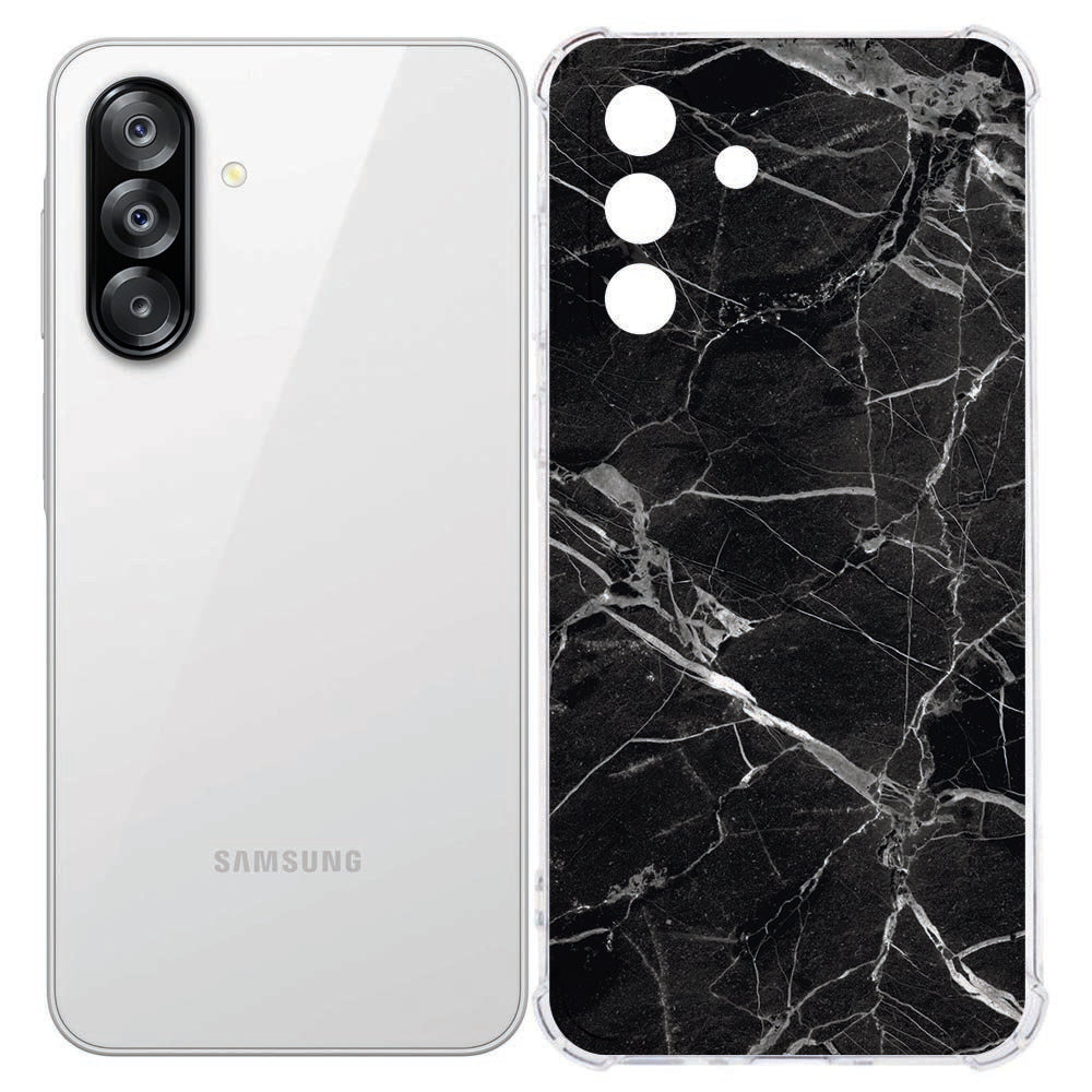 TPU Back Cover Samsung Galaxy A57 Marmer Zwart Schokbestendig
