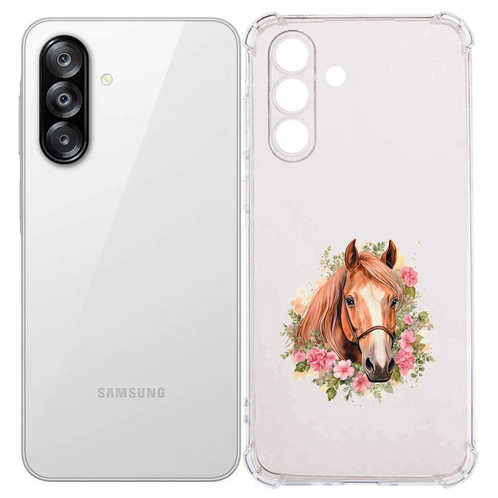 Samsung Galaxy A57 TPU Siliconen Hoesje Paard Valbestendig Aanzicht voorkant en achterkant.