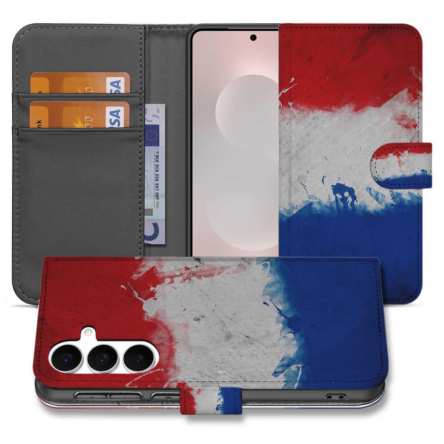 Samsung Galaxy S25 FE Bookstyle Case Nederlandse Vlag Met Pasjes