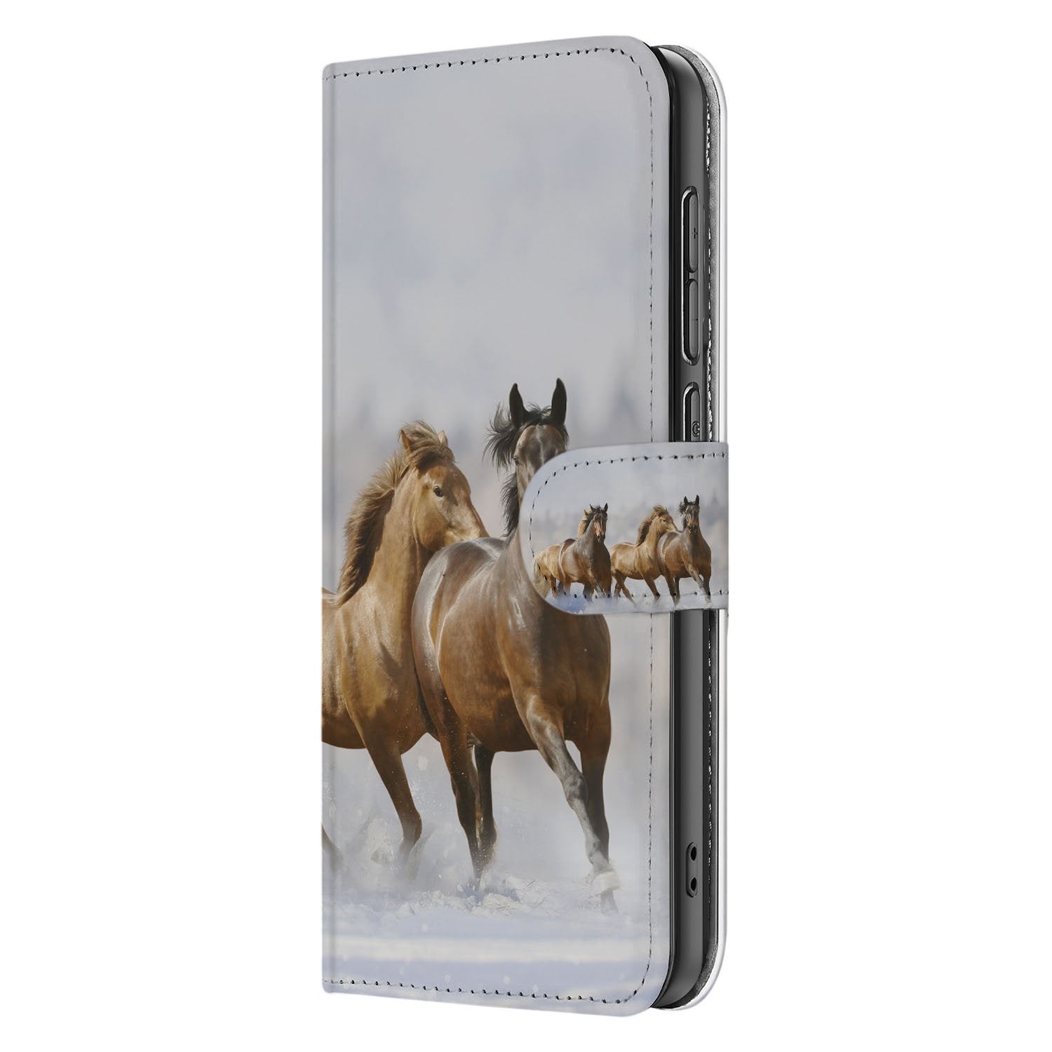 Samsung Galaxy S25 FE Bookcase Hoesje Met Pasjes En Magneetsluiting Paarden