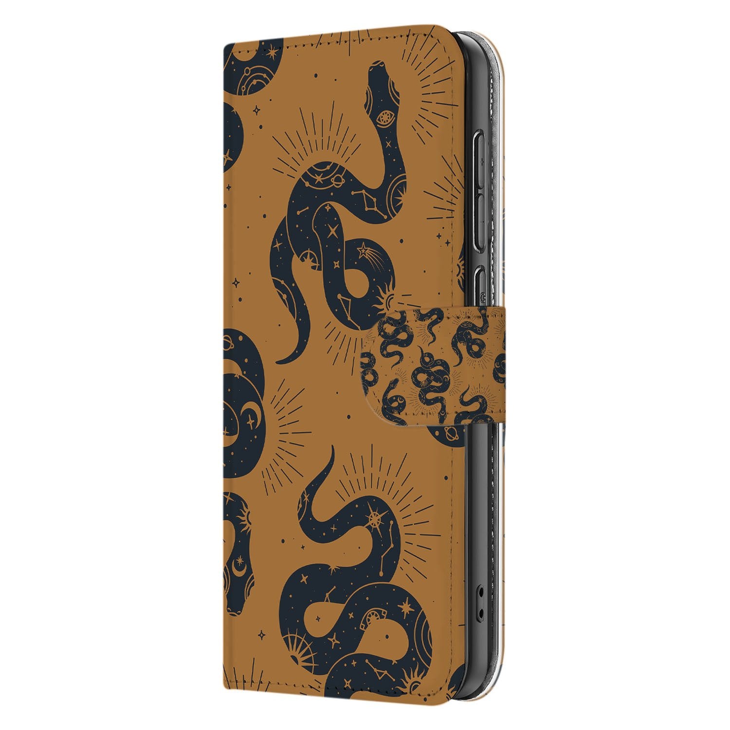 Telefoonhoesje Met Pasjes Samsung Galaxy S25 FE Slangen Design PU Leder 3 Pasjes