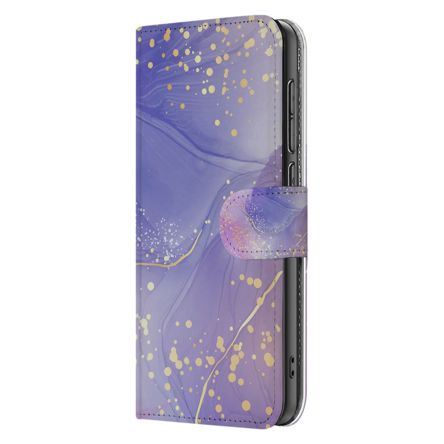 Watercolor Paars Hoesje Samsung Galaxy S25 FE PU-Leer Met 3 Pasjes