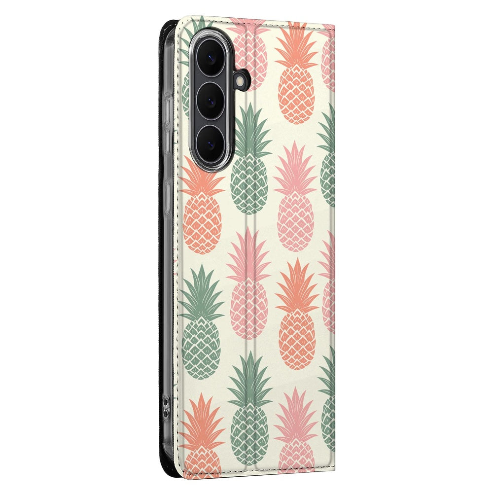 Samsung Galaxy S25 FE Book Cover Ananas book cover ananas zijkant