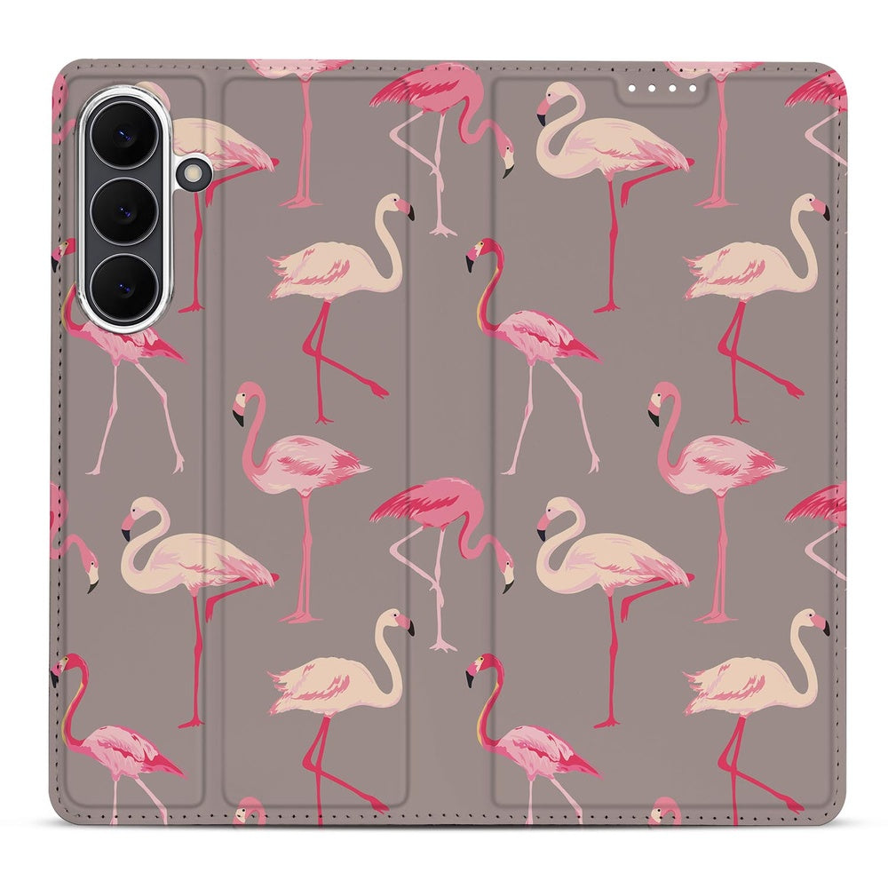 Samsung Galaxy S25 FE Book Case Flamingo flamingo patroon voorkant