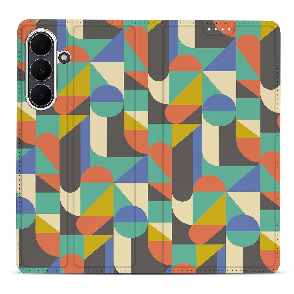 Samsung Galaxy S25 FE Book Cover Funky Retro design funky retro aanzicht
