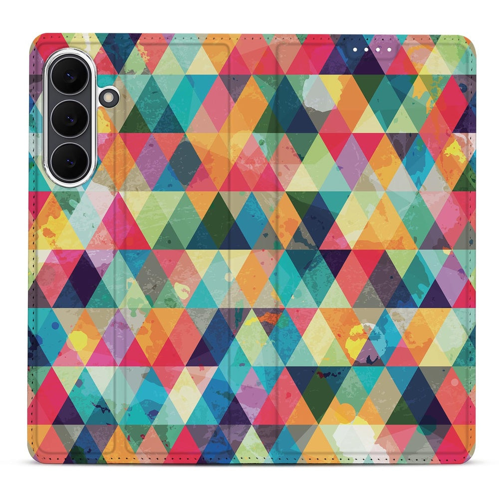 Bookcase Samsung Galaxy S25 FE Geruit design geruit aanzicht