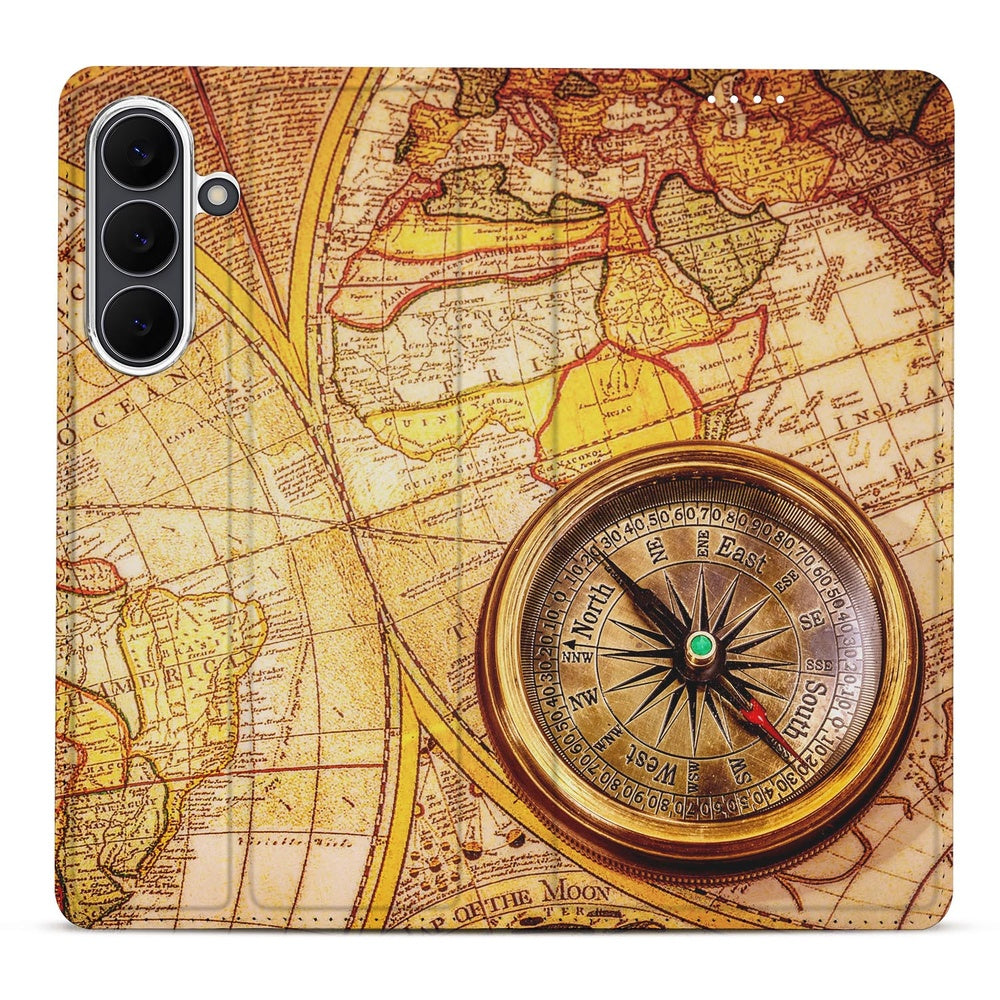 Samsung Galaxy S25FE Wallet Case Kompas design voorkant