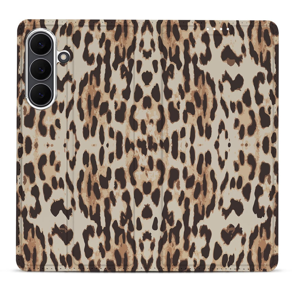 Samsung Galaxy S25FE Flip Style Cover Leopard achterkant
