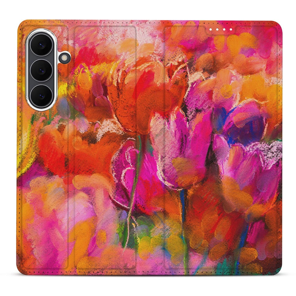 Book Case Samsung Galaxy S25 FE Tulips bloemen design voorkant