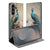 Samsung Galaxy S25 FE Standcase Hoesje Vintage Pauwen voorkant en achterkant wit en blauw pauw print
