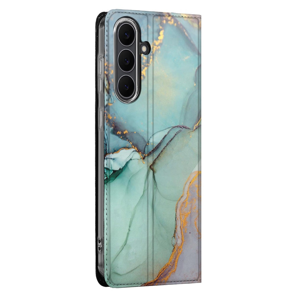 Samsung Galaxy S25 FE Book Case Watercolor Mix bookcase watercolor design zijaanzicht