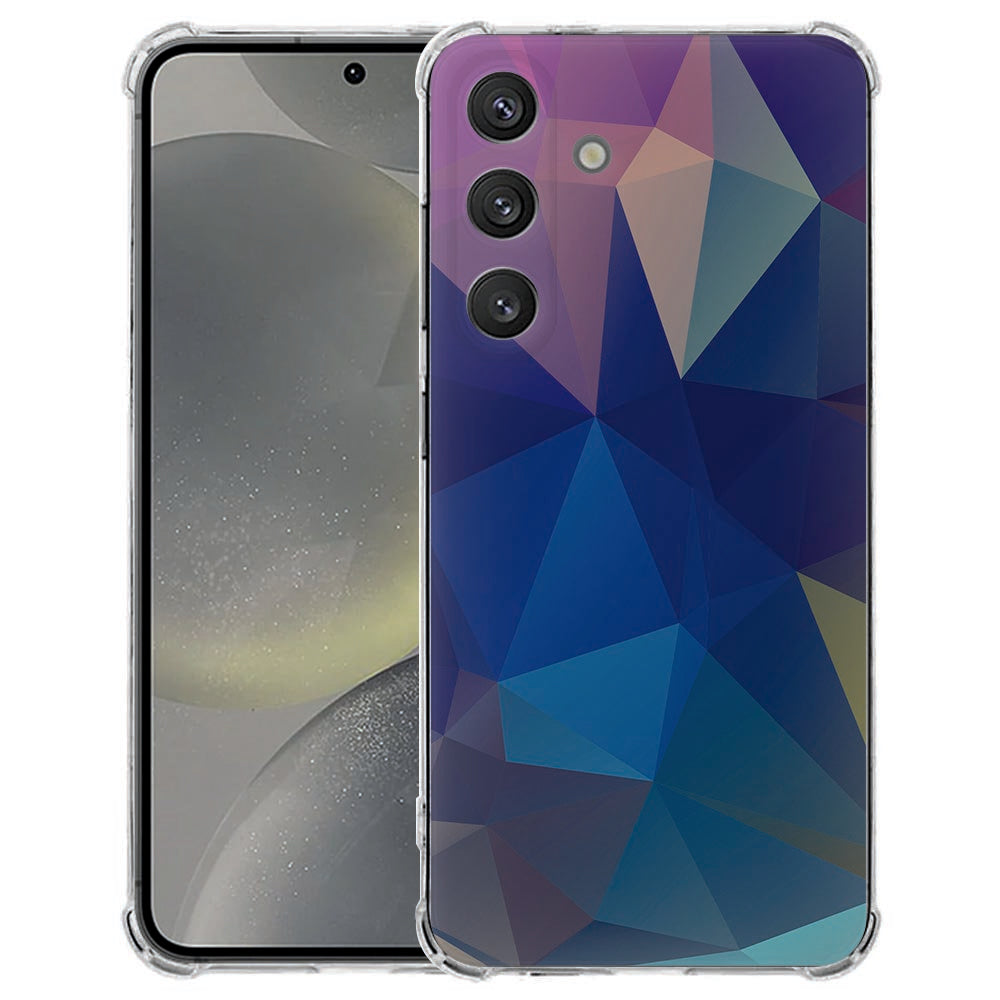 Samsung Galaxy S25 FE Hoesje - Polygon Dark TPU Antishock achterkant geometrische ontwerpen.