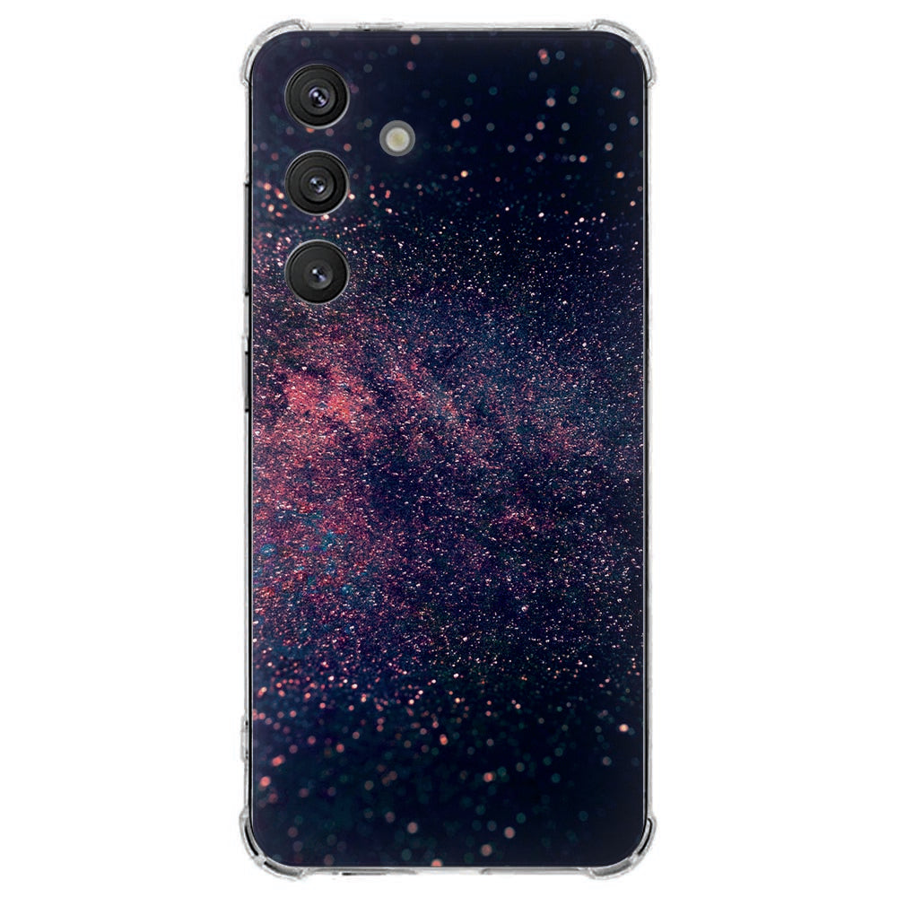 Samsung Galaxy S25 FE Hoesje - Stars TPU Antishock sterrenontwerp achterkant met kleurrijke glans.