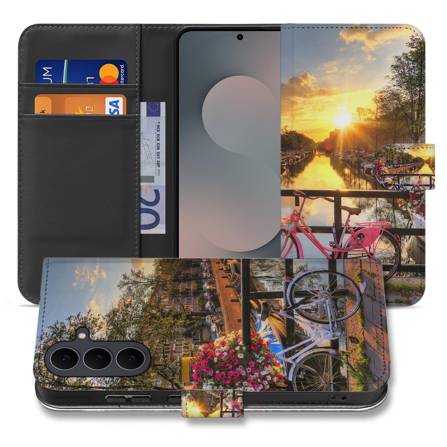 Samsung Galaxy S26 FE bookcase hoesje met Amsterdamse Grachten design