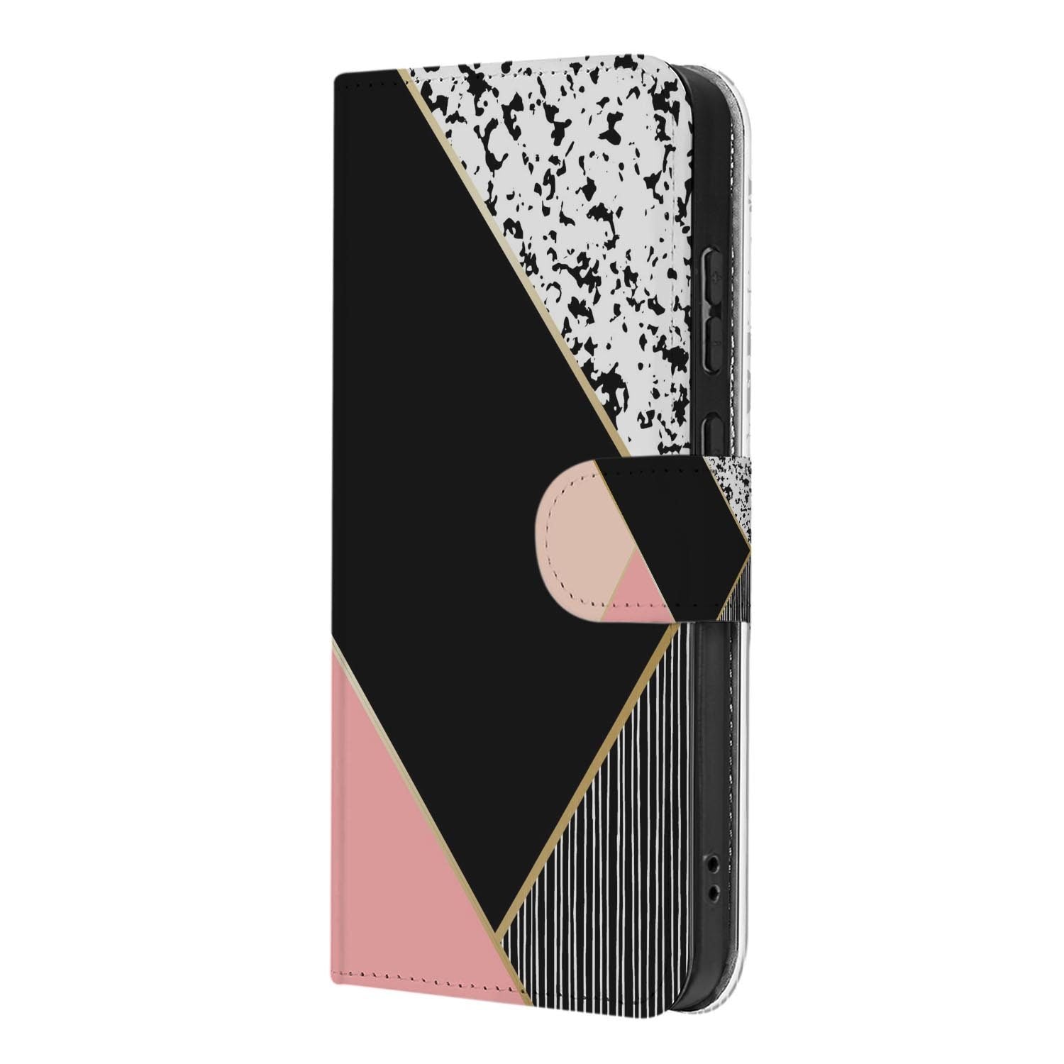 Kunstleren klaphoesje Black Pink Shapes voor de Samsung Galaxy S26 FE