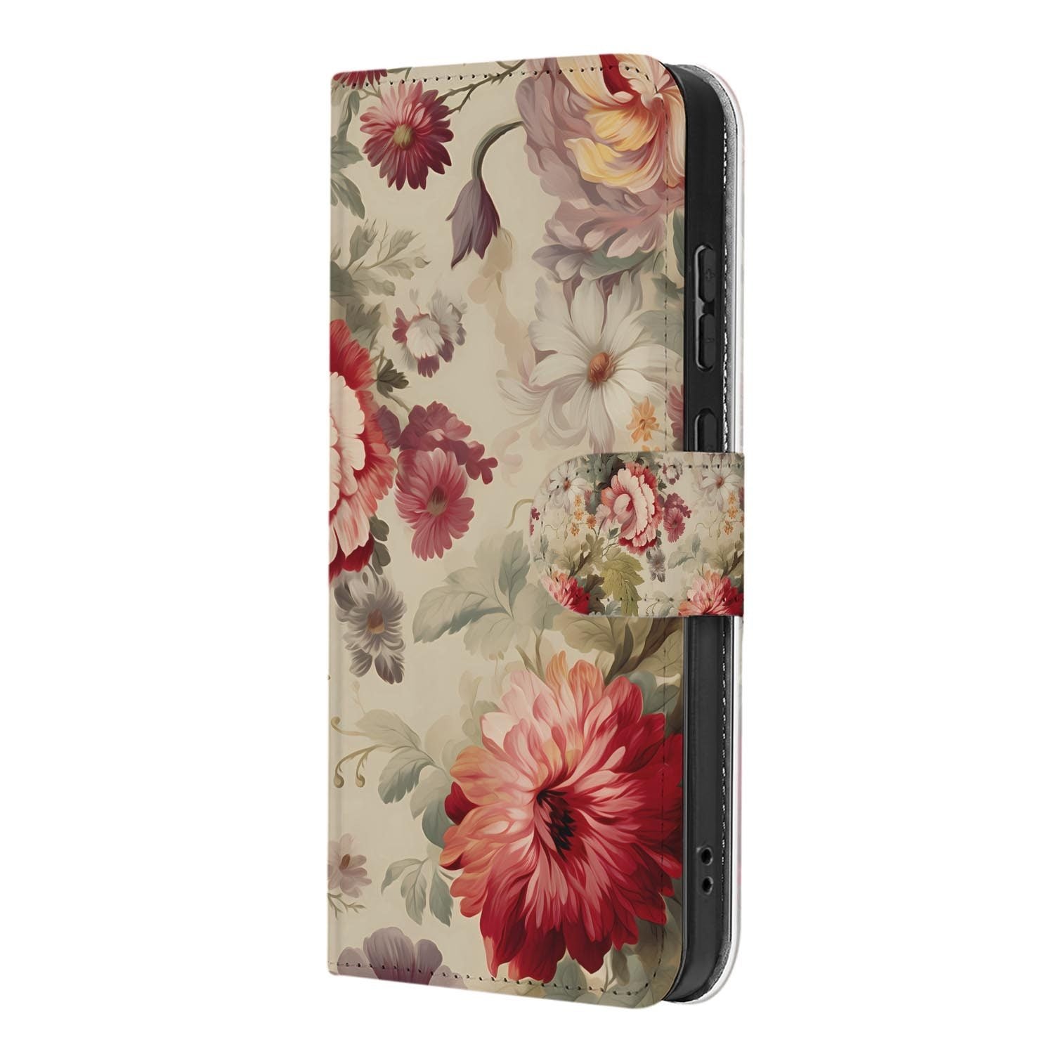 Kunstleren klaphoesje Samsung Galaxy S26 FE met geprint Bloemen motief