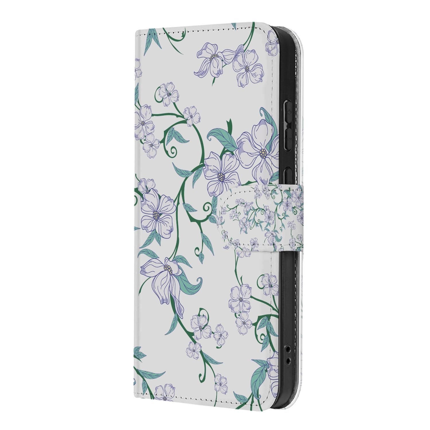 Kunstleren klaphoesje met Blossom White print voor de Samsung Galaxy S26 FE