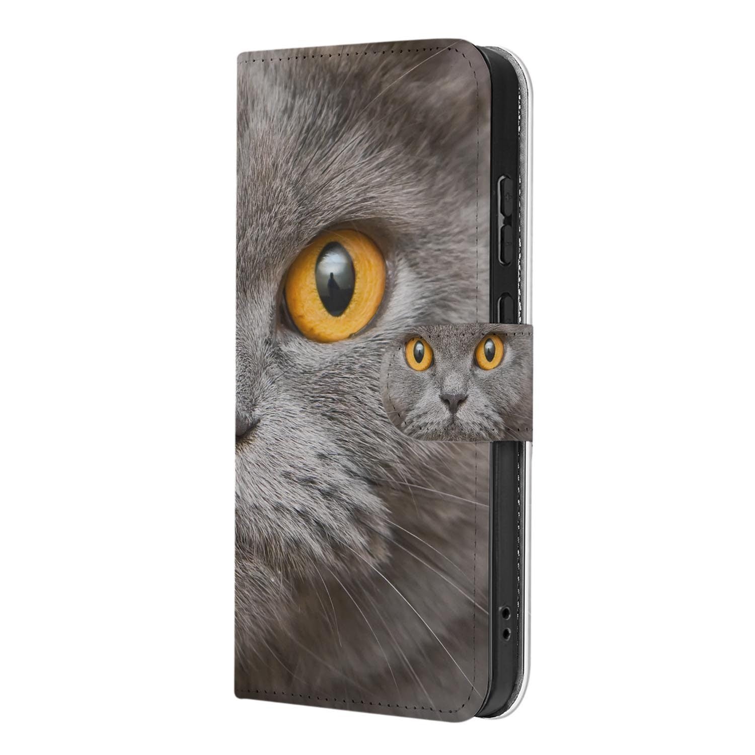 Kunstleren klaphoesje voor Samsung Galaxy S26 FE met Britse Korthaar kattenprint
