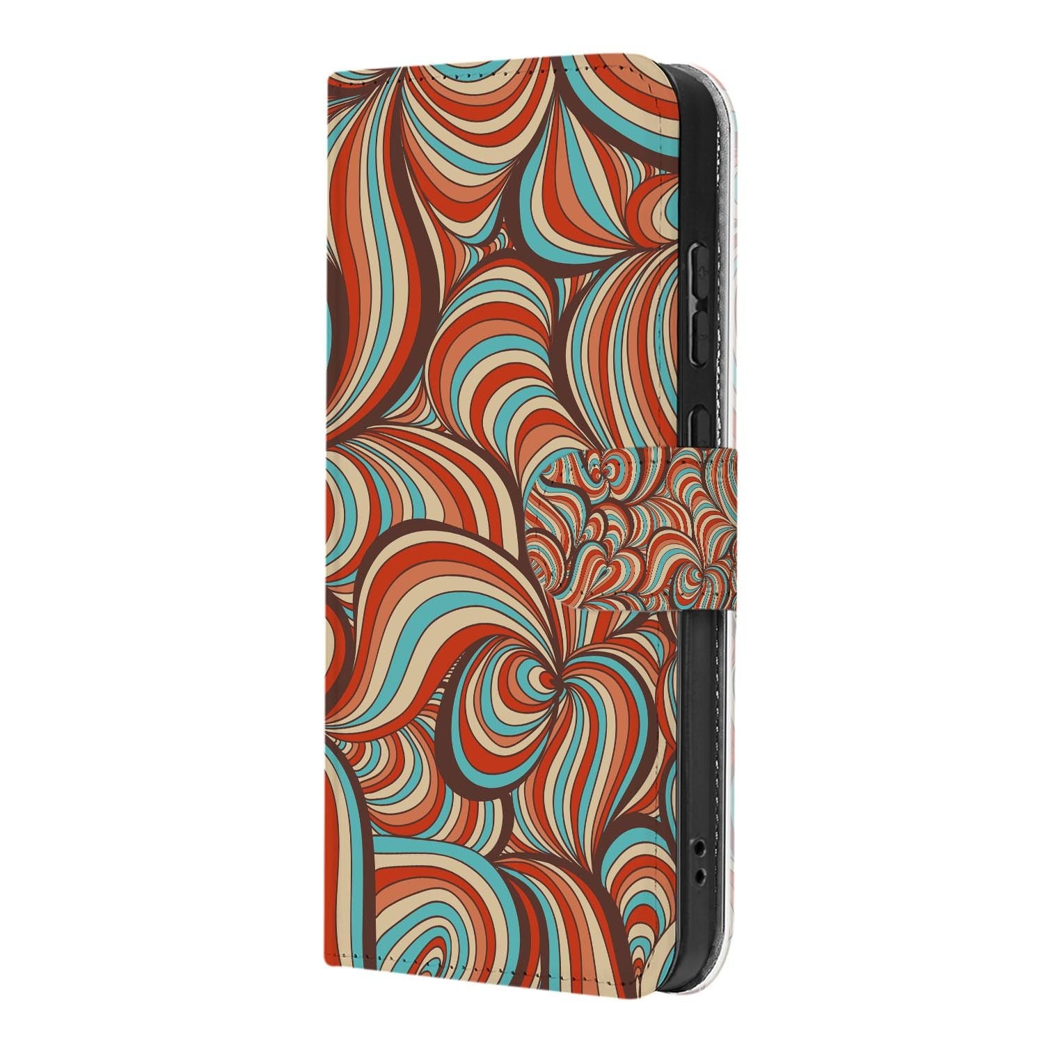 Kunstleren klaphoesje voor de Samsung Galaxy S26 FE met kleurrijk Retro patroon