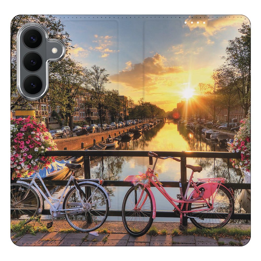 Samsung Galaxy S26 FE boekhoesje Amsterdamse Grachten met pasjesvak