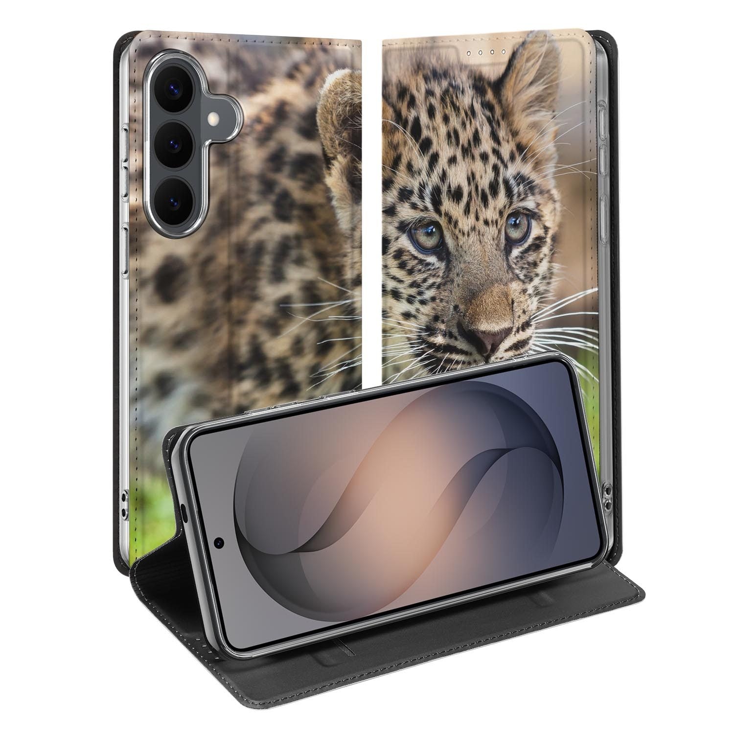 Samsung Galaxy S26 FE standcase met Baby Luipaard-print