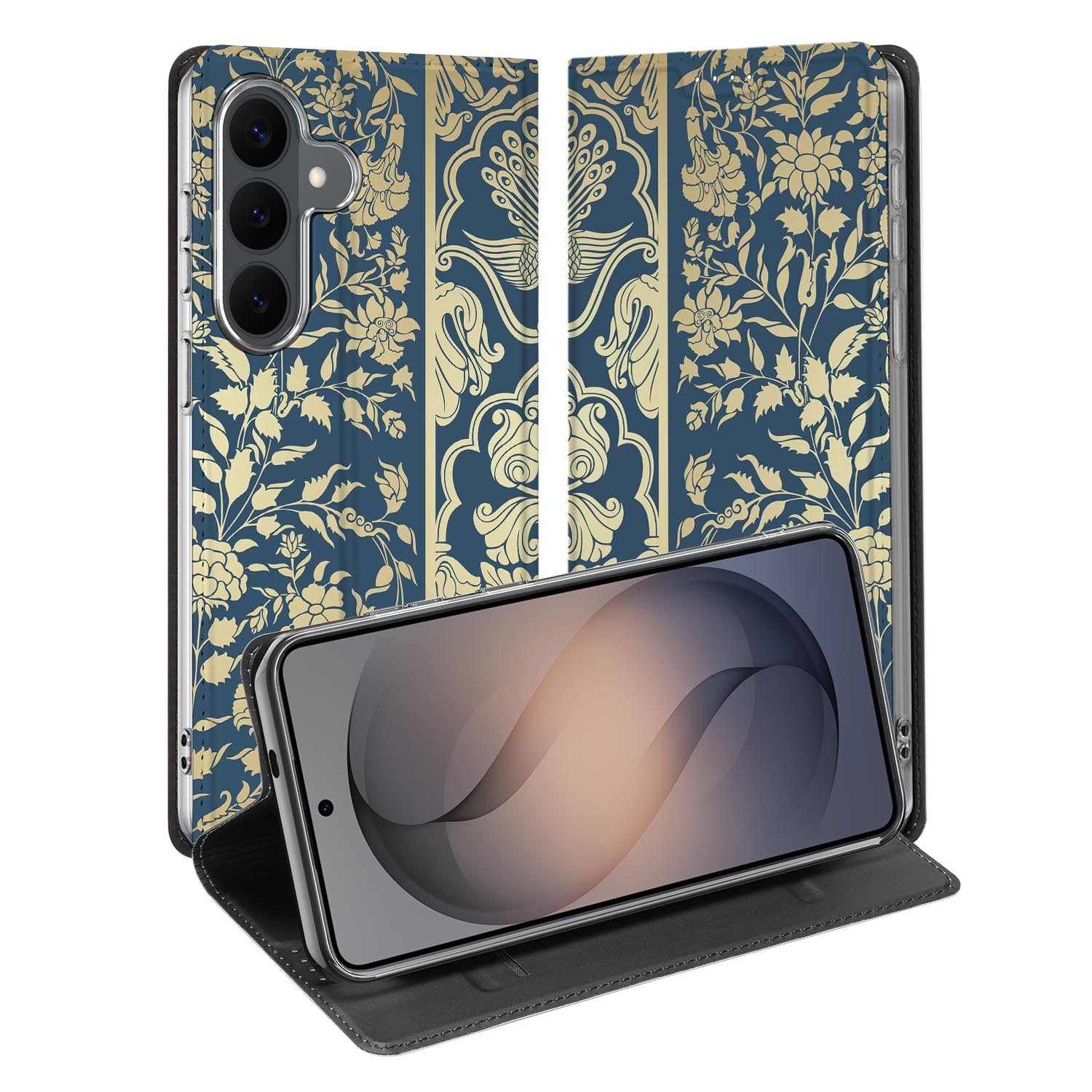 Samsung Galaxy S26 FE standcase met Beige Flowers-print