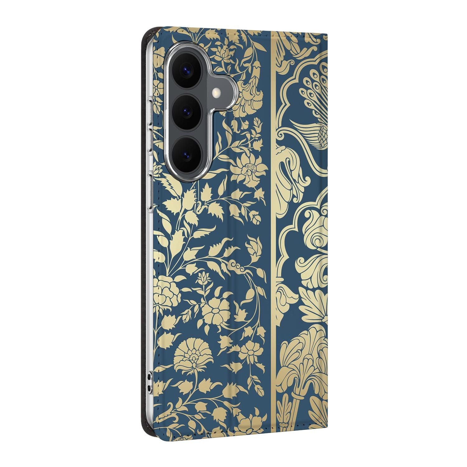 Samsung Galaxy S26 FE standcase Beige Flowers, bescherming voor- en achterkant