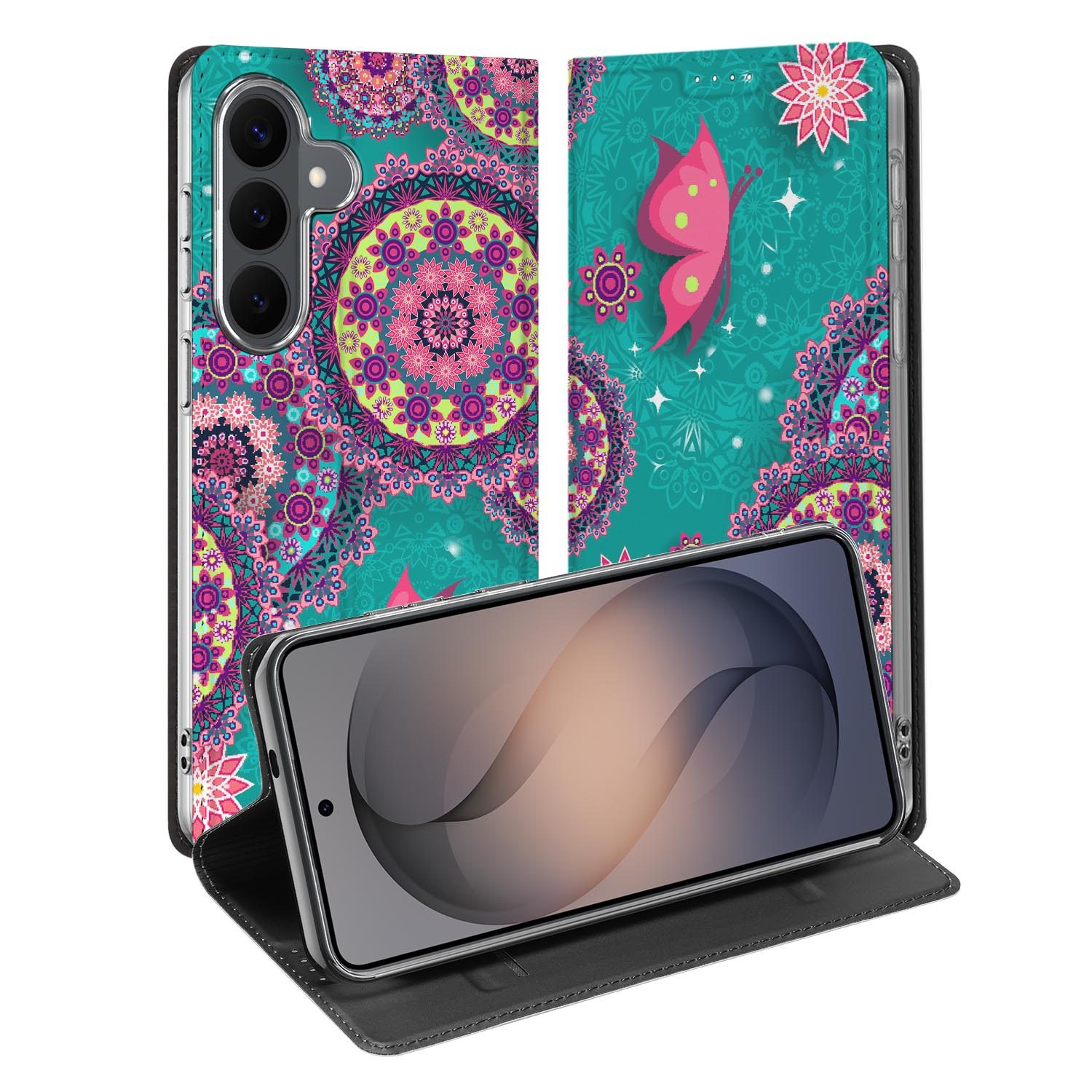 Samsung Galaxy S26 FE standcase met Cirkels en Vlinders-print